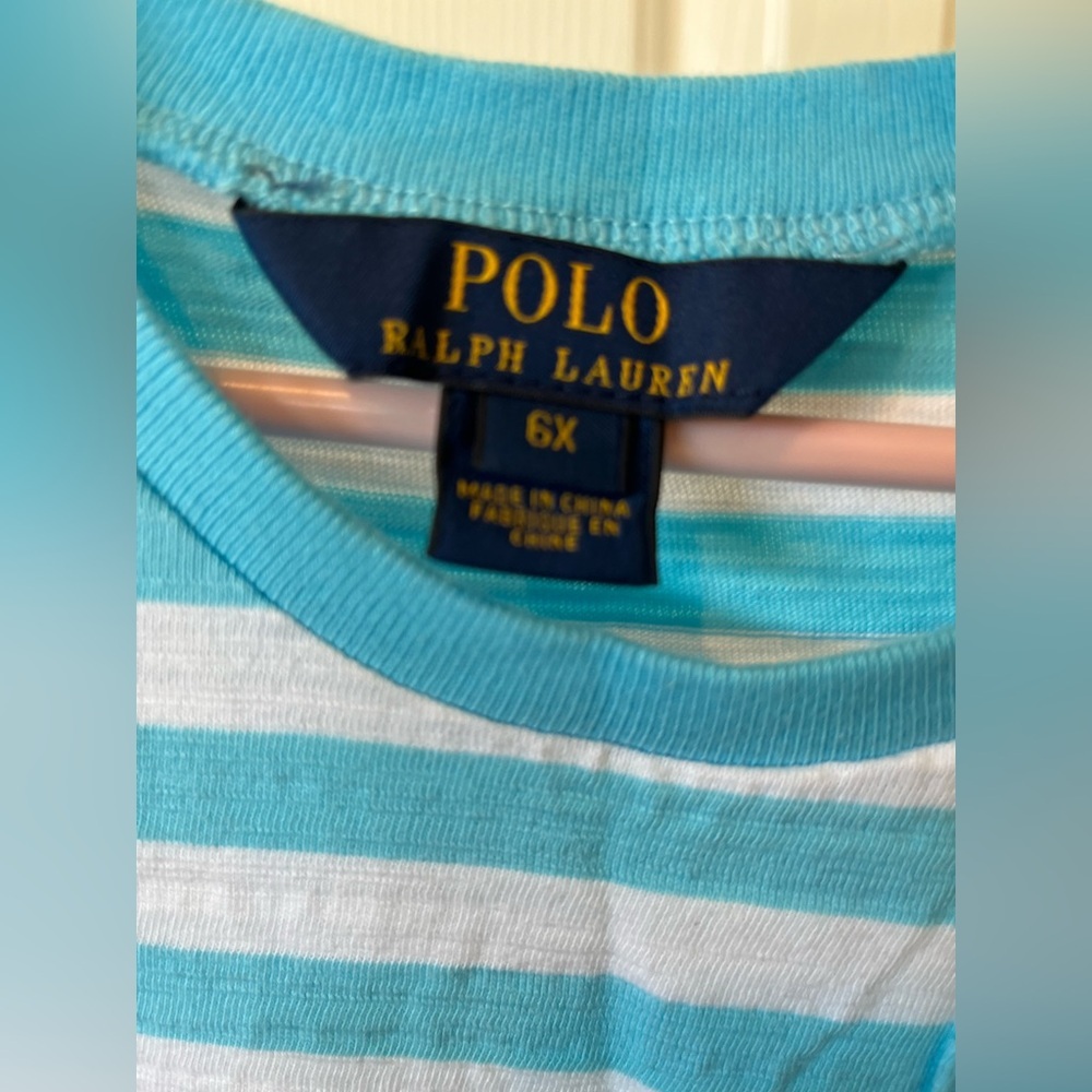 Girls size 6x Polo striped t-shirt dress - Picture 8 of 9